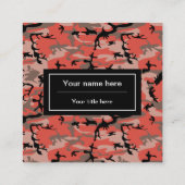 赤と茶色の迷彩、軍隊、陸軍 スクエア名刺 (裏面)