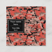 赤と茶色の迷彩、軍隊、陸軍 スクエア名刺 (裏面)