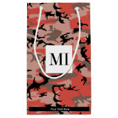 赤と茶色の迷彩、軍隊、陸軍 スモールペーパーバッグ (裏面)