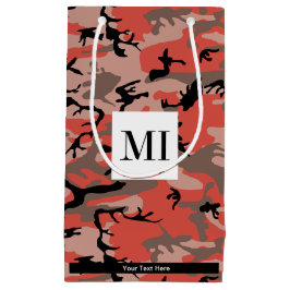 赤と茶色の迷彩、軍隊、陸軍 スモールペーパーバッグ