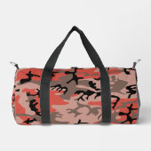 赤と茶色の迷彩、軍隊、陸軍 ダッフルバッグ (正面)