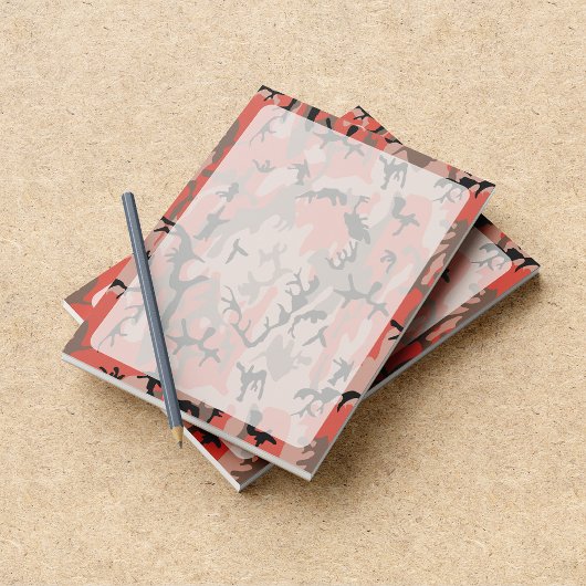 赤と茶色の迷彩、軍隊、陸軍 ノートパッド