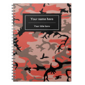 赤と茶色の迷彩、軍隊、陸軍 ノートブック (正面)