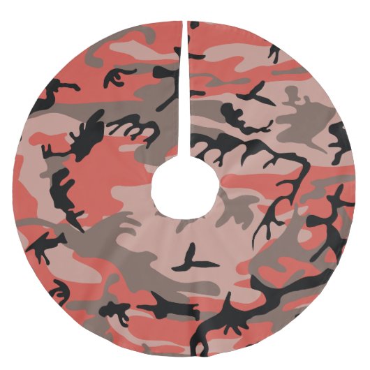 赤と茶色の迷彩、軍隊、陸軍 ブラッシュドポリエステルツリースカート (正面)