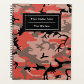 赤と茶色の迷彩、軍隊、陸軍 プランナー手帳 (正面)