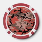 赤と茶色の迷彩、軍隊、陸軍 ポーカーチップ (裏面)