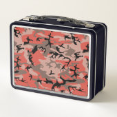 赤と茶色の迷彩、軍隊、陸軍 メタルランチボックス (裏面)