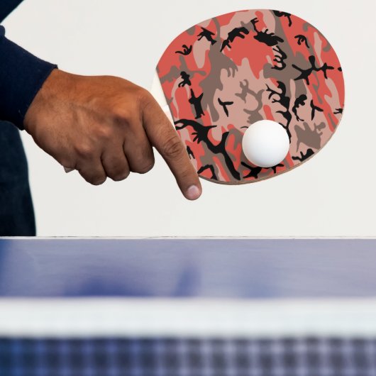 赤と茶色の迷彩、軍隊、陸軍 卓球ラケット (インサイチュ)