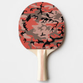 赤と茶色の迷彩、軍隊、陸軍 卓球ラケット (正面)