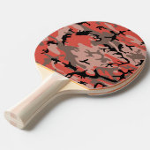 赤と茶色の迷彩、軍隊、陸軍 卓球ラケット (正面アングル)