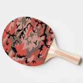 赤と茶色の迷彩、軍隊、陸軍 卓球ラケット (横)