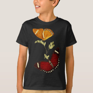 赤と茶色の(昆虫)オオカバマダラ、モナーク蝶 – 詳細グラフ Tシャツ