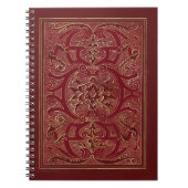 赤と華美金ゴールドフレームノートブック ノートブック (正面)