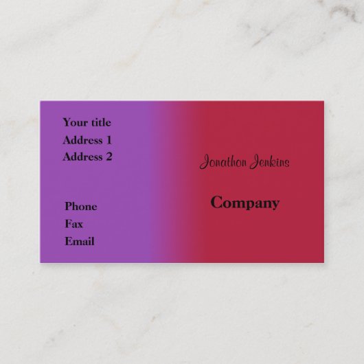 赤と薄紫 名刺 (正面)