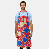 赤と赤の点 エプロン (着用した状態)