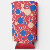 赤と赤の点 スリム缶クーラー (正面)