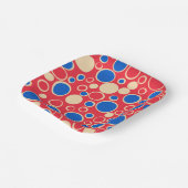 赤と赤の点 ペーパープレート (傾斜あり)