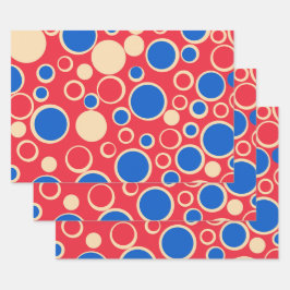 赤と赤の点 ラッピングペーパーシート