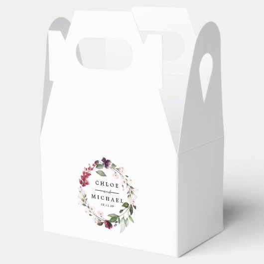 赤と赤面ピンクフローラリース フェイバーボックス (オープン)