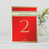 赤と金のインディアンダマスクテーブルナンバー 招待状 (スタンド正面)