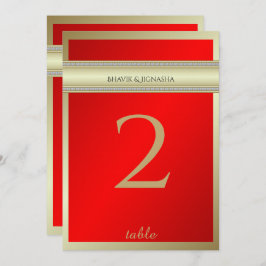 赤と金のインディアンダマスクテーブルナンバー 招待状