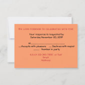 赤と金のインドのダマスク RSVP (裏面)