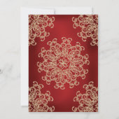 赤と金のインドスタイルの結婚式招待状 招待状 (裏面)