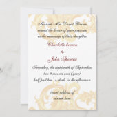 赤と金のエレガントなウェディング招待状 招待状 (裏面)