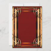 赤と金のエレガントな企業向けホリデーパーティー 招待状 (裏面)