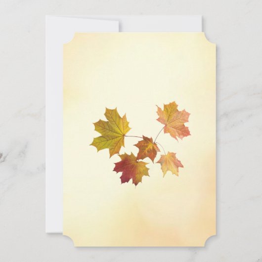 赤と金のカエデの葉結婚式招待状 招待状 (裏面)