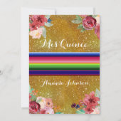 赤と金のキンセアニエラ スペイン語の誕生日 招待状 (裏面)