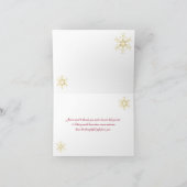 赤と金のグリッターが輝く雪の結晶のサンキューカード サンキューカード (内部)