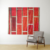 赤と金のグリッターれんがのお祭りクリスマスホリデー タペストリー (インサイチュ(横))