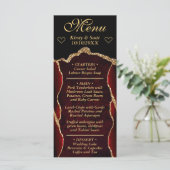 赤と金のグリッターアゲート大理石の結婚式 メニュー (スタンド正面)