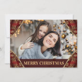 赤と金のグリッターコーナー ファミリーフォト クリスマス (正面)