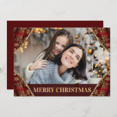 赤と金のグリッターコーナー ファミリーフォト クリスマス (正面/裏面)