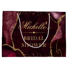 赤と金のグリッター瑪瑙 ブライダルシャワー