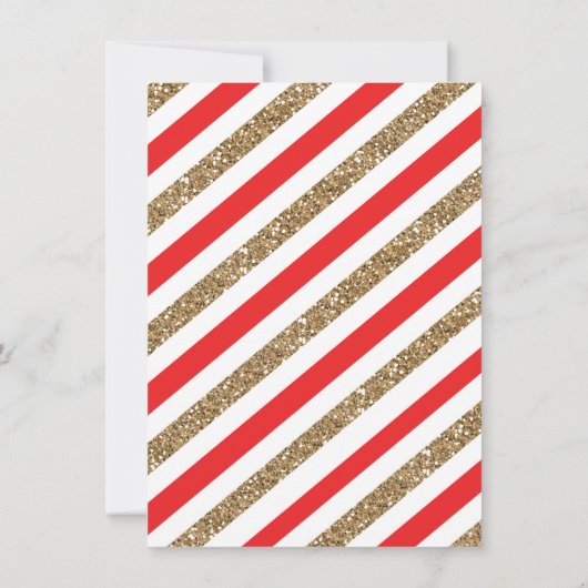 赤と金のグリッター ハート バレンタインデーパーティー 招待状 (裏面)