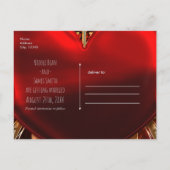 赤と金のゴシックラブハート ウェディング セーブザデート 案内ポストカード (裏面)
