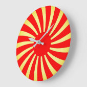 赤と金のスパイラルストライプ ラージ壁時計 (傾斜)