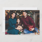 赤と金のスパンコールリボンのクリスマスツリー シーズンカード (裏面)