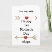 赤と金のハッピーな初母の日カード(妻へ) カード (正面)