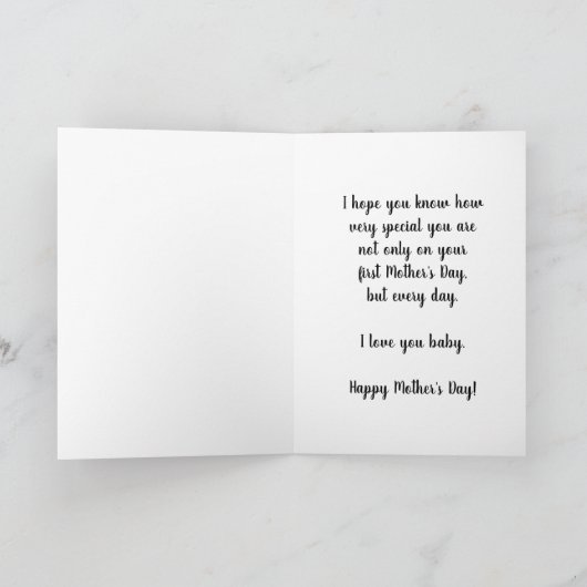 赤と金のハッピーな初母の日カード(妻へ) カード (内部)