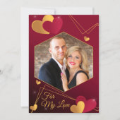 赤と金のハートのカスタム写真ロマンチック シーズンカード (正面)