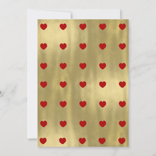 赤と金のハートの誕生日パーティー招待状 招待状 (裏面)