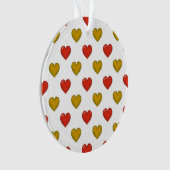 赤と金のハート柄 オーナメント (正面)