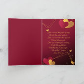 赤と金のハート カスタム写真 ロマンチック シーズンカード (内部)
