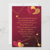 赤と金のハート カスタム写真 ロマンチック シーズンカード (裏面)