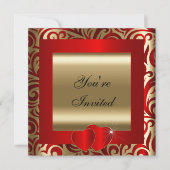 赤と金のパーティー・セレブレーション | ご招待 招待状 (正面)