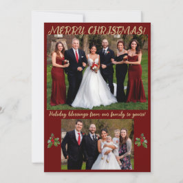 赤と金のフォーマルスタイルのクリスマスカード シーズンカード